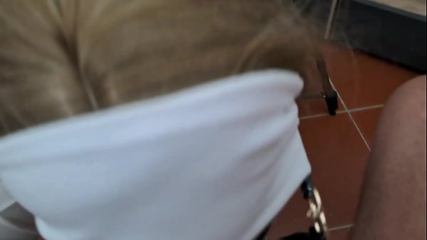Preview – Blonde MILF dressed in white throatpie with sunglasses POV