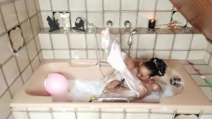 Playing in bathroom